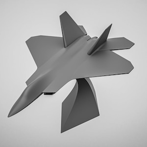 Minimalist F-22 Raptor - 3D Printable STL Model (DIGITAL DOWNLOAD)