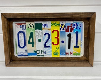 License Plate Date Sign | 10th Wedding Anniversary | Anniversary Gift