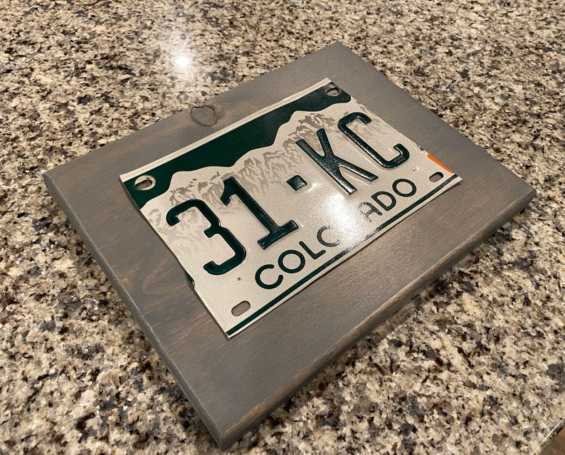 Colorado License Plate Map Small Rocky Mountains Gift Etsy UK