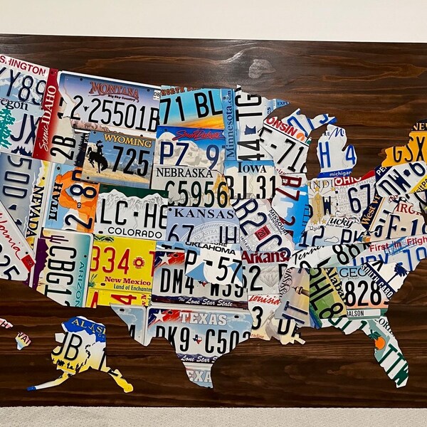 Usa Map License Tags - Etsy