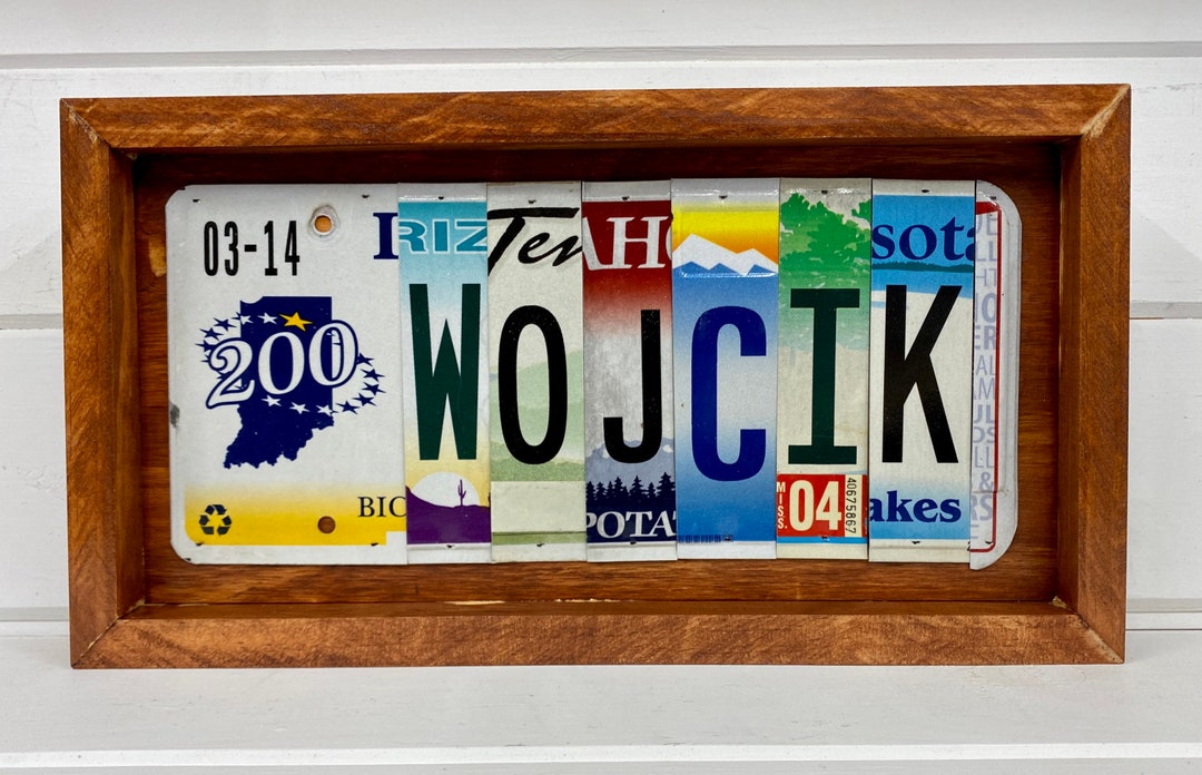 Custom Last Name License Plate Sign Family Name Sign Etsy