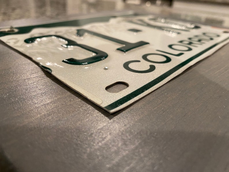 Colorado License Plate Map Small Rocky Mountains Gift Etsy