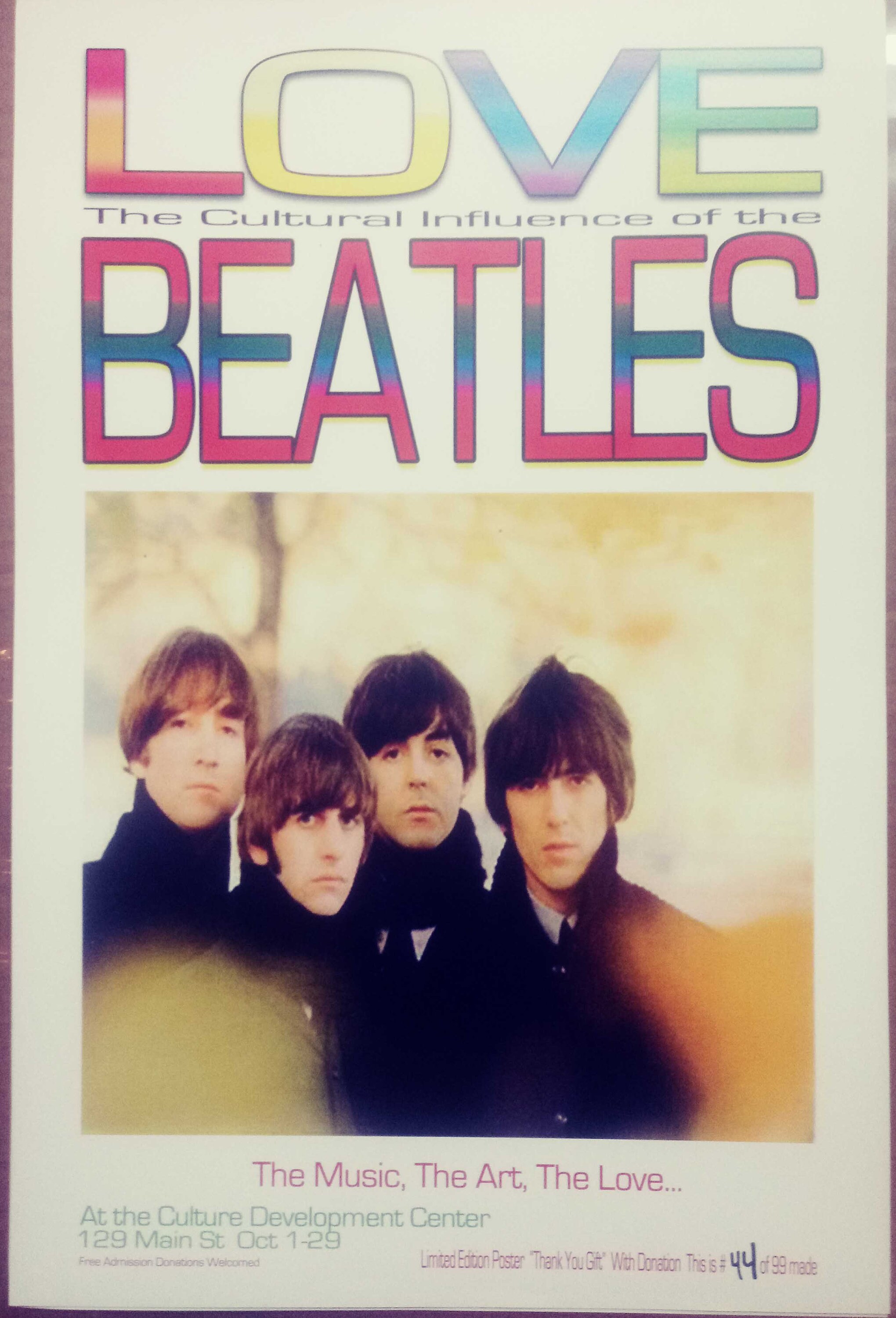 THE BEATLES Love Cultural Influence of the Beatles Art Show Poster for