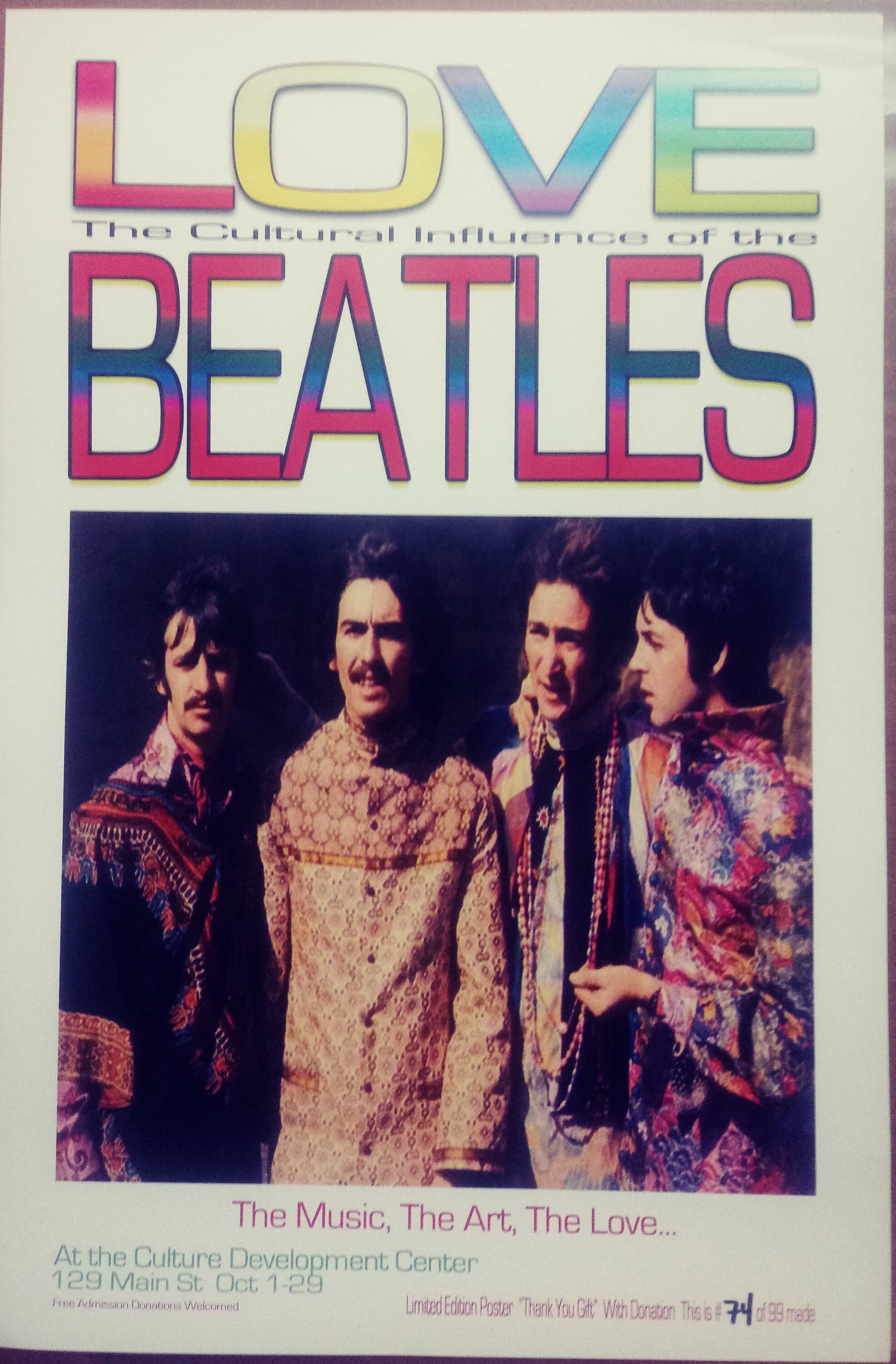 THE BEATLES Love Cultural Influence of the Beatles Art Show Poster