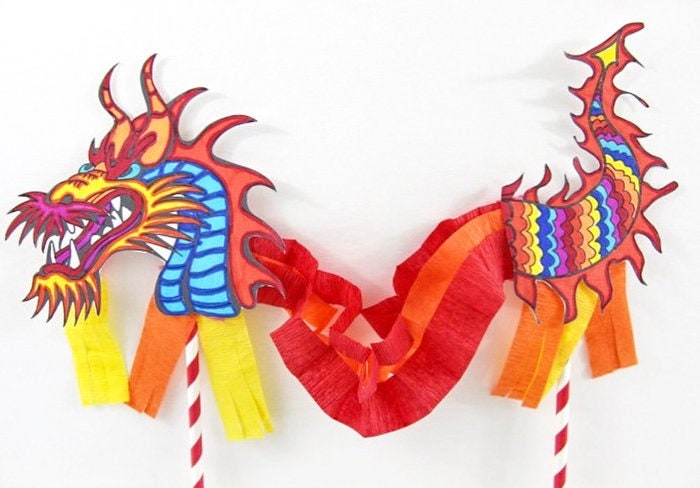 Dragon Craft Template Digital Download DIY Craft for Kids 