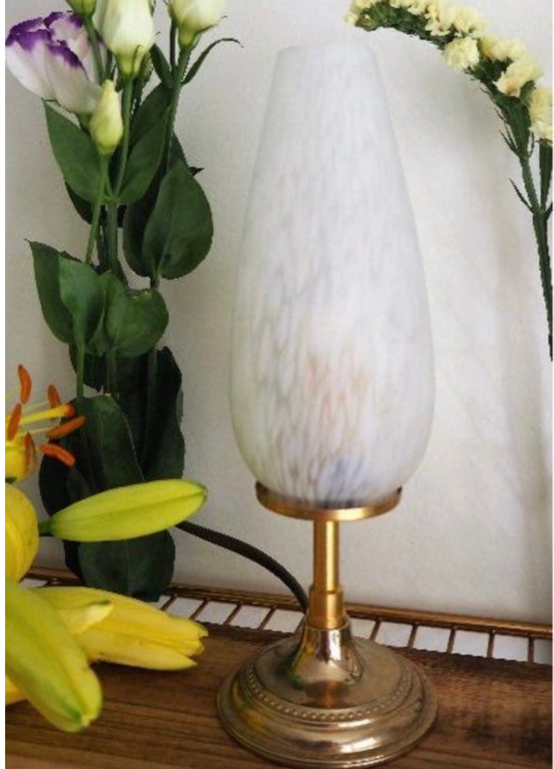 Lampe à Poser Vintage en Verre de Clichy