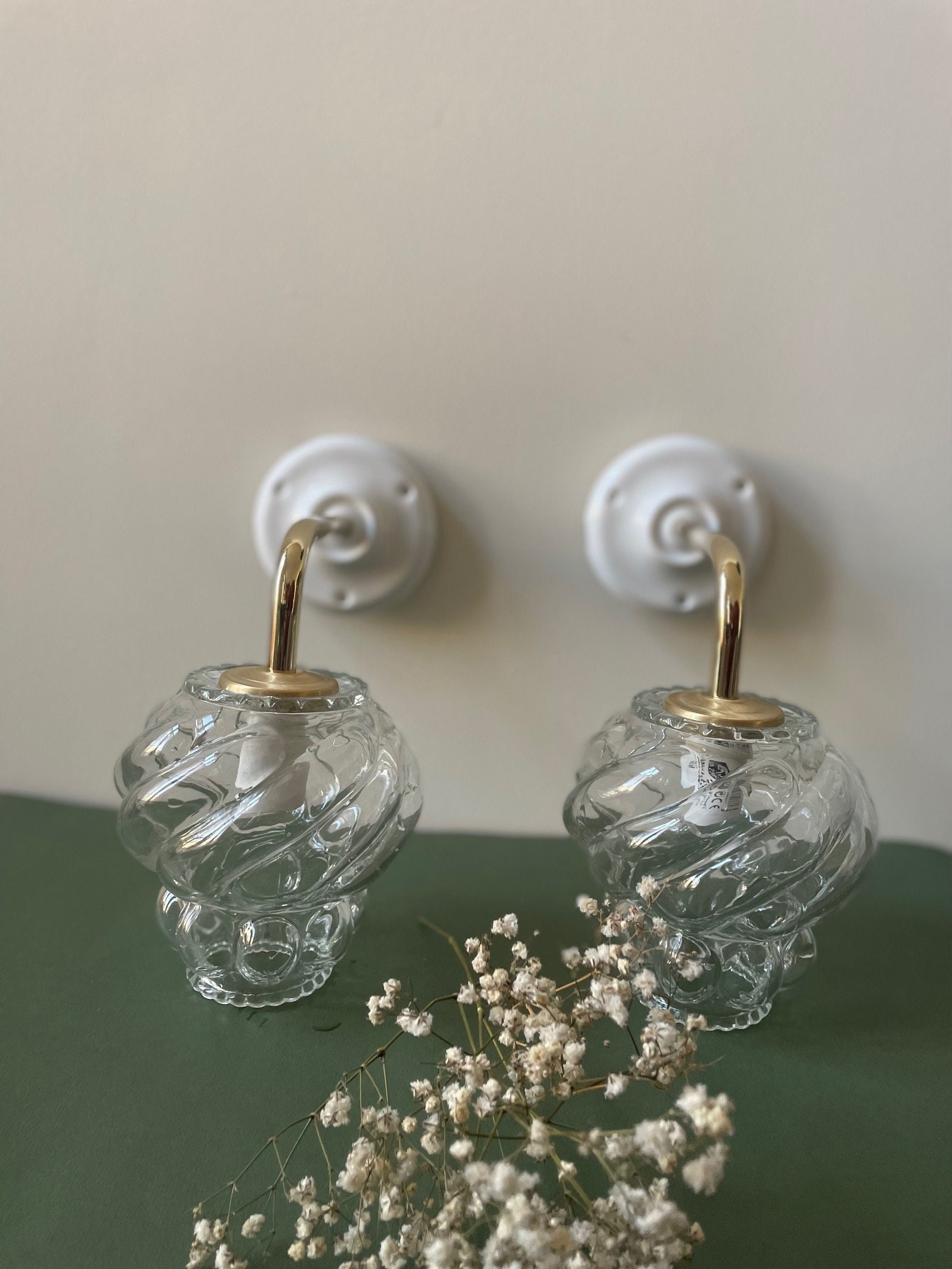 Applique Murale Vintage - Globe en Verre Transparent Effet Tourbillon