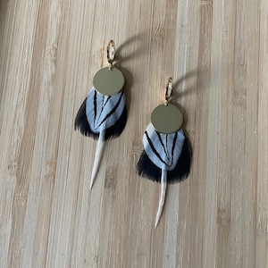 Natural feather earrings