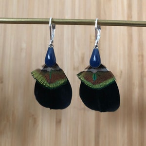 Natural feather earrings
