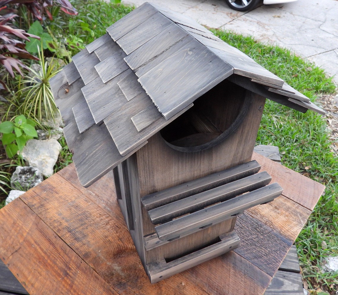 American Craftsman Owl Houses For Horned Owl, Burrowing Owl, Screech