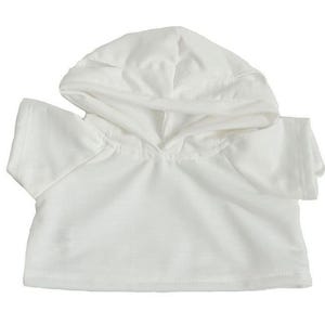 White Hoodie, 8 Inch Plush Animal Outfit, Plushie Clothing