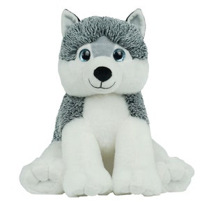 WEIGHTED HUSKY Stuffed Animal, 16&quot; Plushie, Sensory Comfort Toy, Anxiety Calming Plushie, Emotional Support Pet, Cuddly, Gift
