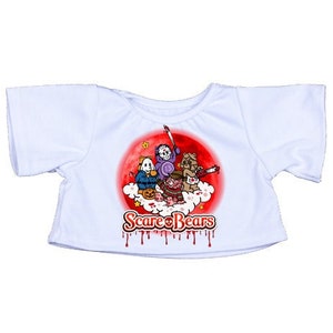 Custom SCARE BEARS Halloween T-Shirt | Fits BAB & 14 to 16 Inch Stuffed Animals | Teddy Bear Outfit | Plushie Clothing