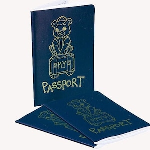 TEDDY Bear PAWSPORT, Plush Animal Travel, BAB Traveling. Doll Passport, Plush Animal Traveling Accessory