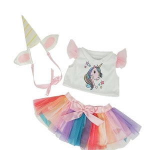 UNICORN Dress Stuffed Animal Outfit | Fits BAB & 14 to 16 Inch Plush Animals | Plushie Clothing | Stuffed Animal Accessory