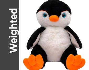 Weighted PENGUIN Plush — Calming Sensory Keepsake — 16 Inches — Eco Friendly