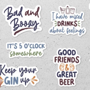 BOOZY 10 Piece Waterproof STICKER PACK for Laptops, Water Bottles, Notebooks, Journals and more