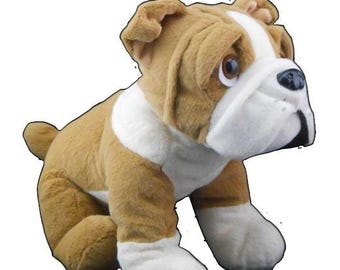BULLDOG Stuffed Animal, 16" Plushie, Make your Own Stuffie, Soft and Cuddly, DIY Kit