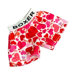 LOVE Boxers Stuffed Animal Outfit | Fits BAB & 14 to 16 Inch Plush Animals | Plushie Clothing | Stuffed Animal Accessory