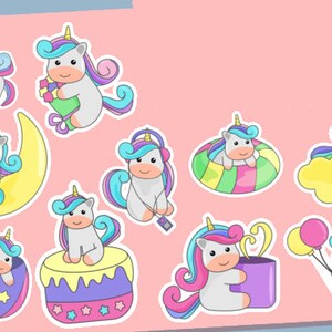 UNICORN 10 Piece Waterproof Sticker PACK,  Laptop Stickers, Water Bottle Stickers, Encouraging Stickers, Notebook Stickers