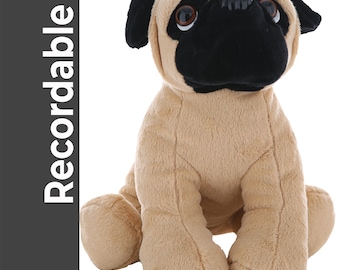 Recordable PUG Stuffed Animal  —  Personalized Gift —  Eco Friendly