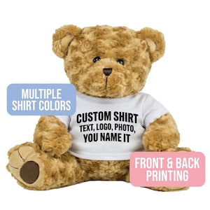 Custom Teddy Bear Shirt - Personalized Photo or Text for 14-16 Inch Plush - Fits BAB