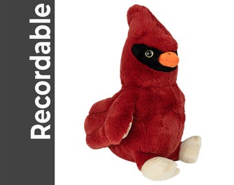 Personalized Cardinal Plush, Voice Recording Gift, Memorial Bird Keepsake