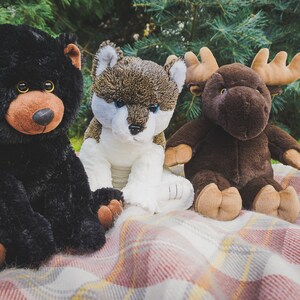 MOOSE Stuffed Animal, 16" Plushie, Make your Own Stuffie, Soft and Cuddly, DIY Kit