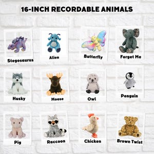 RECORDABLE STUFFED Animal, 16" Plushie, Ultrasound Plush, Memorial Bear, Military Deployment, Personalized, Gift imagen 2