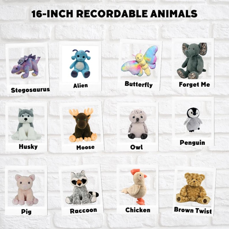 RECORDABLE STUFFED Animal, 16" Plushie, Ultrasound Plush, Memorial Bear, Military Deployment, Personalized, Gift imagen 2
