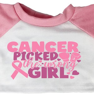 BREAST CANCER Fighter Shirt | Fits BAB & 14 to 16 Inch Stuffed Animals | Teddy Bear Outfit | Plushie Clothing