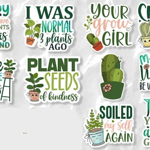 House Plant 10 Piece Waterproof Sticker PACK for Laptops, Water Bottles, Notebooks, Journals and more