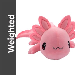 WEIGHTED STUFFED Animal, 16" Plushie, Sensory Comfort Toy, Anxiety Calming Plushie, Emotional Support Pet, Cuddly, Gift Axolotl - Pink