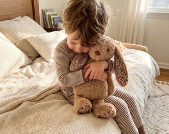 Recordable BLOSSOM BUNNY Stuffed Animal  —  Personalized Gift —  Eco Friendly