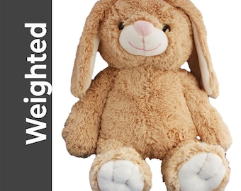 Weighted Floppy Bunny Plushie, 16 Inch Sensory Stuffed Animal, Calming Comfort Toy