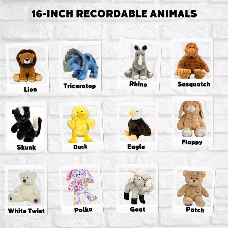 RECORDABLE STUFFED Animal, 16" Plushie, Ultrasound Plush, Memorial Bear, Military Deployment, Personalized, Gift imagen 1