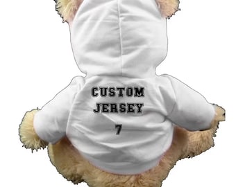 Custom Jersey Hoodie for 14-16 Inch Plush Animals | Personalized Teddy Bear Outfit