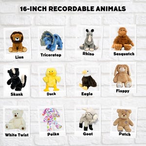 RECORDABLE STUFFED Animal, 16&quot; Plushie, Ultrasound Plush, Memorial Bear, Military Deployment, Personalized, Gift