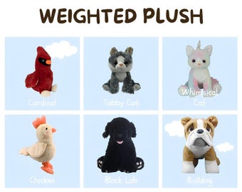 Weighted Plush Animal - Soft, Huggable, 50+ Multiple Weight Choices