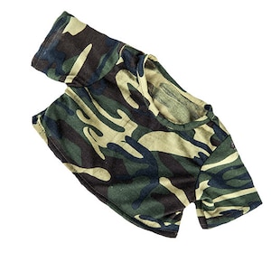 CAMO T-SHIRT, 8-inch, Fits Stuffed Animals, Teddy Bear Outfit, Plushie Clothing, Stuffed Animal Accessory
