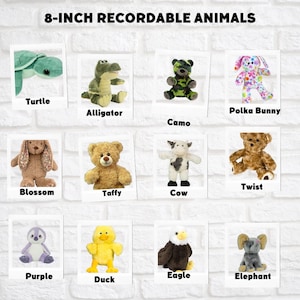 RECORDABLE STUFFED Animal, 8&quot; Plushie, Ultrasound Plush, Memorial Bear, Military Deployment, Personalized, Gift