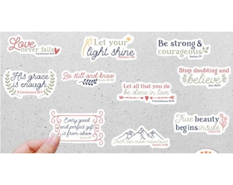 Bible Verse Waterproof Sticker Set, Christian Decals