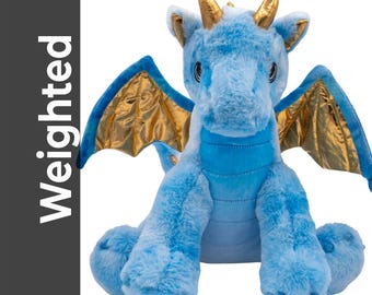 Weighted Dragon Plushie, 16 Inch Sensory Stuffed Animal, Calming Anxiety Comfort Toy