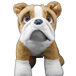 WEIGHTED STUFFED Animal, 16" Plushie, Sensory Comfort Toy, Anxiety Calming Plushie, Emotional Support Pet, Cuddly, Gift Dog - Bulldog
