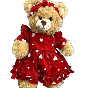Heart Print Plush Animal Outfit - Fits Build-A-Bear & Similar Toys