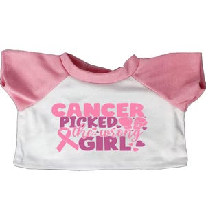 Breast Cancer Fighter Shirt for 14-16 Inch Plush Animals