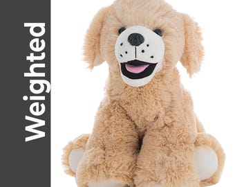 Weighted Golden Labrador Plushie, Sensory Comfort Toy, 16"