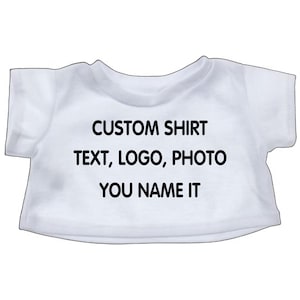 Custom Stuffed Animal T-Shirt, Personalized Plushie Clothing (Fits 8 Inch)