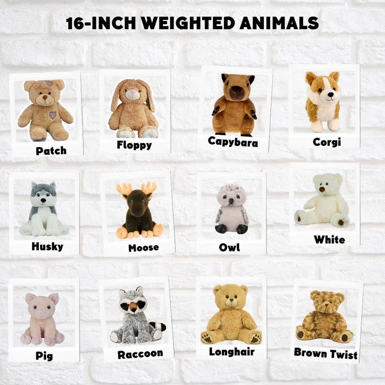 WEIGHTED STUFFED Animal, 16" Plushie, Sensory Comfort Toy, Anxiety Calming Plushie, Emotional Support Pet, Cuddly, Gift image 3