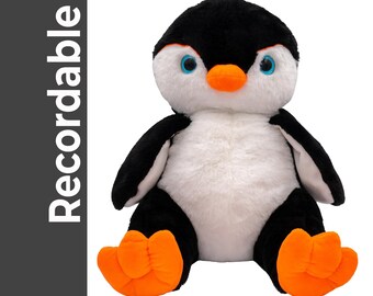 Recordable PENGUIN Stuffed Animal  —  Personalized Gift —  Eco Friendly